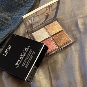 Dior Backstage Glow Palette with White, Pink, Gold, and Brown